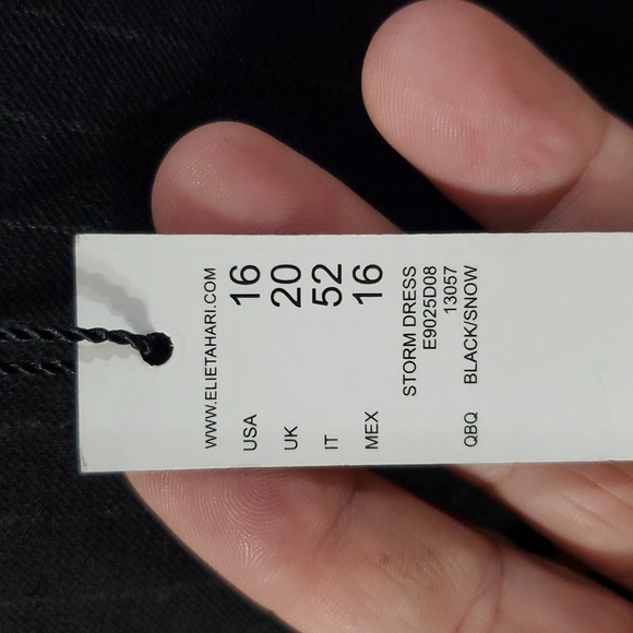 Elie Tahari nwt pinstriped storm dress black white merino wool knit sleeves - Picture 8 of 9